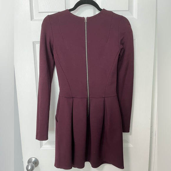 Aritzia Burgundy Long Sleeve Dress - Picture 4 of 4